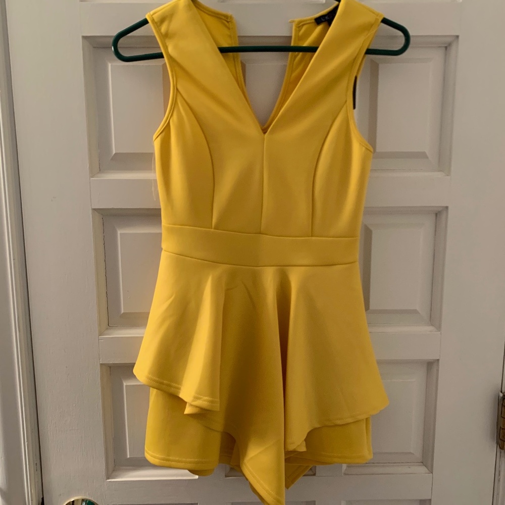 yellow romper- cocktail pageant appearance